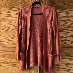 Love Ellie Coral Cardigan Sweater, Medium